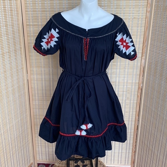 Tory Burch Alicia Embroidered Cotton Voile Boho embroidered Dress, size 10 - Picture 2 of 16